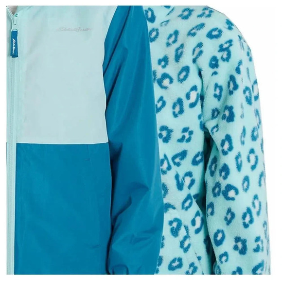 Eddie Bauer Youth 3-in-1 Jacket Paradis Blue Cheetah Print Small 7/8 - Picture 3 of 7